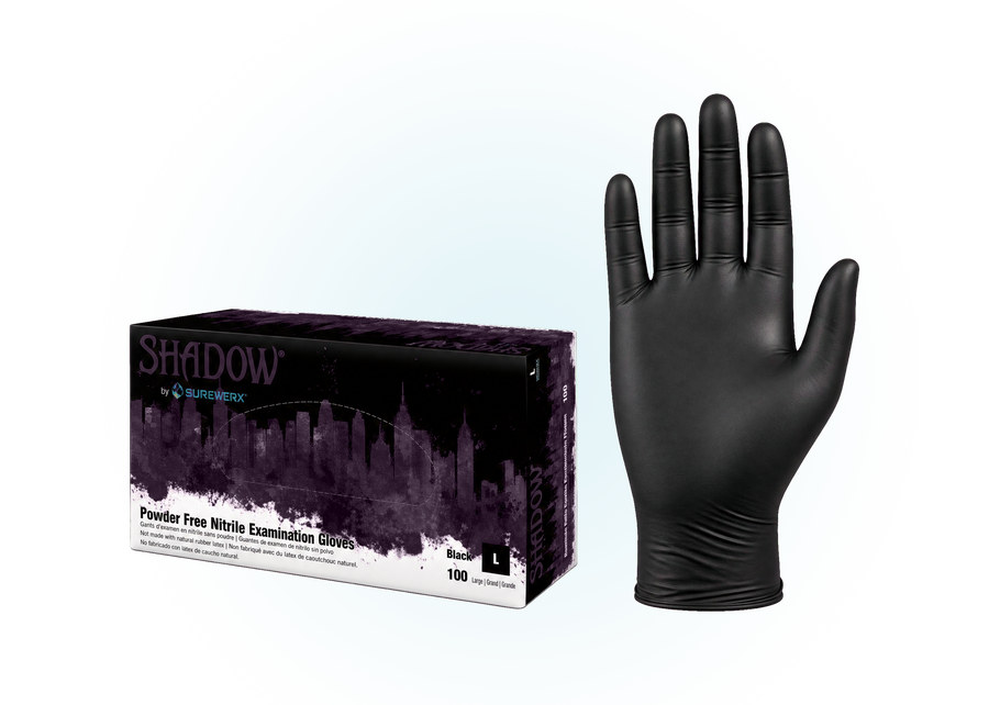 Adenna Shadow Black Nitrile Powder-Free Exam Gloves, 6 mil